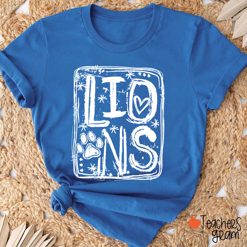 Personalized Mascot Graffiti Spirit Game Day Teacher T-Shirt