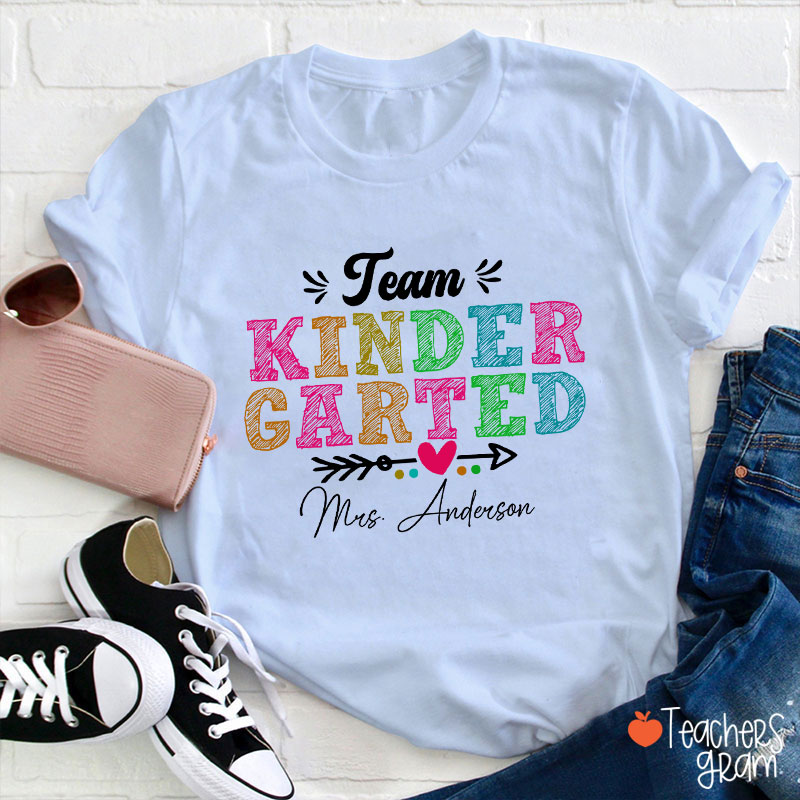 Personalized Team Name Arrow Heart Teacher T-Shirt