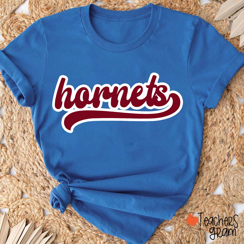 Personalized Mascot School Spirit Contrasting Colors Teacher T-Shirt