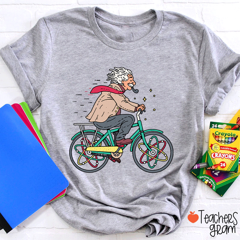 Einstein Bicycle Atomic Physics Teacher T-Shirt