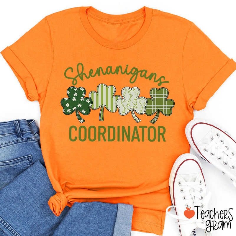 Shenanigans Coordinator Shamrock Teacher T-Shirt