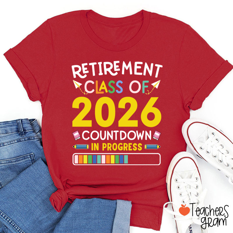 Personalized Countdown On Progress Retirement Teacher T-Shirt