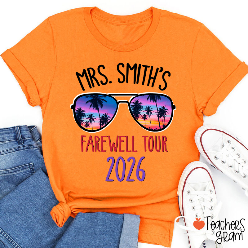 Personalized Name And Year Farewell Tour Retirement Teacher T-Shirt