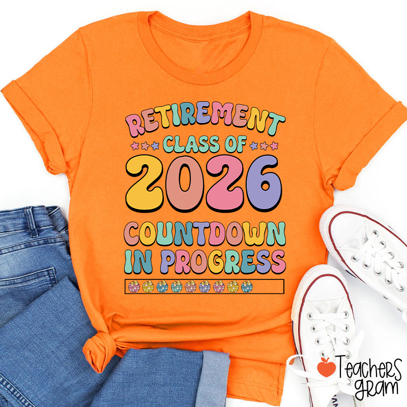 Personalized Retirement Class Countdown In Progress Teacher T-Shirt