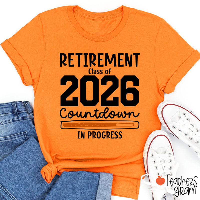 Personalized Year Retirement Countdown In Progress Teacher T-Shirt