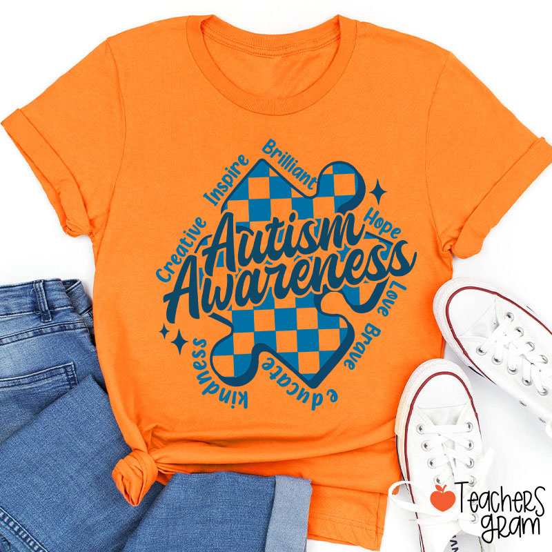 Inspire Brilliant Hope Love Brave Educate Kindness Teacher T-Shirt