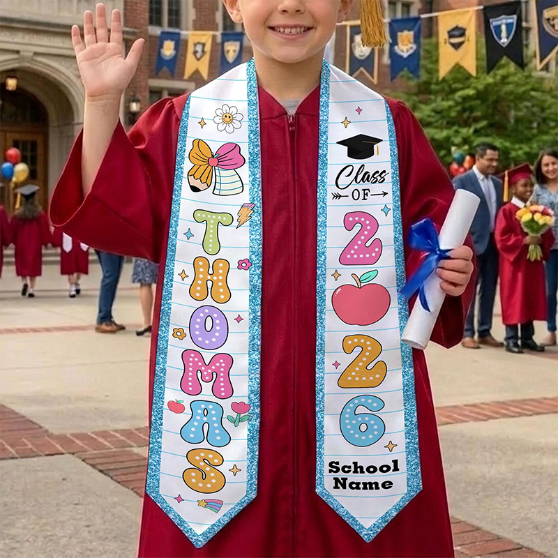 Personalized Name Kid Graduation Stole