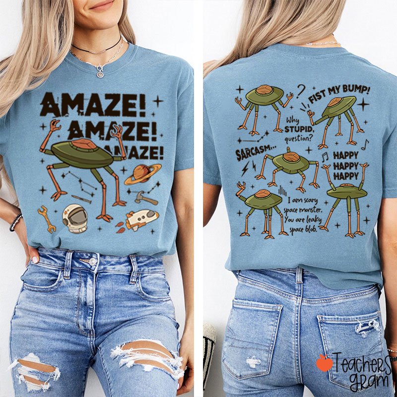 Stone Amaze Amaze Amaze Teacher Two Sided T-Shirt