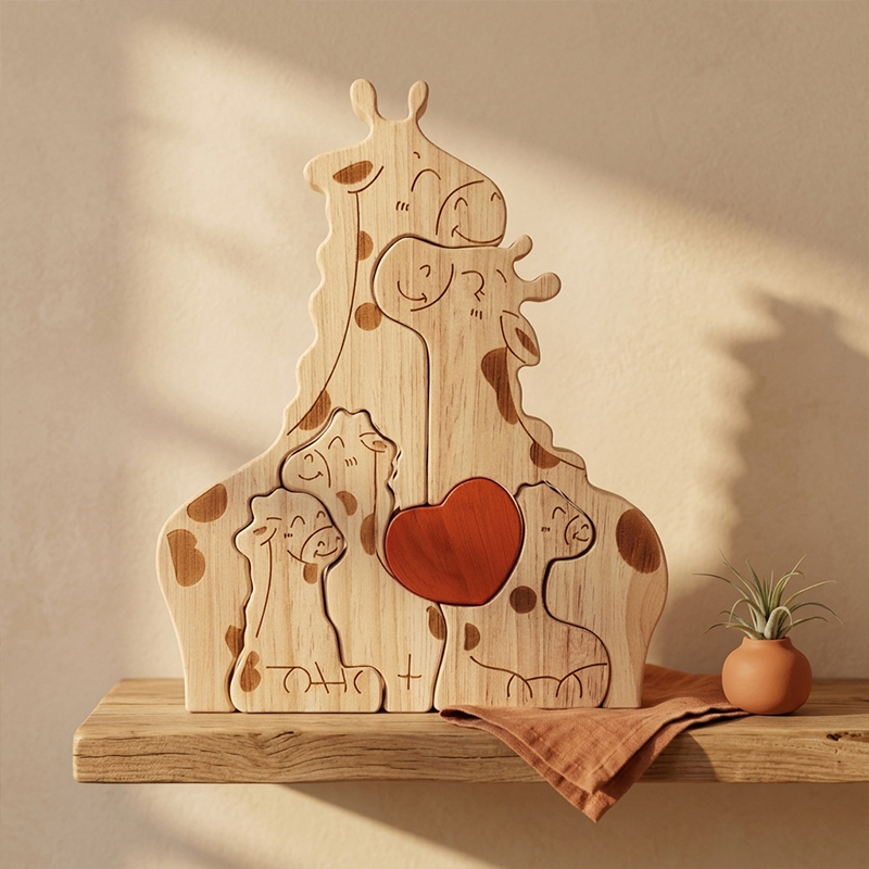 Giraffe Family Puzzle Ornament
