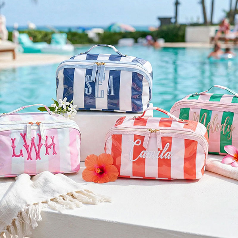 Personalized Embroidered Waterproof Beach Makeup Bag