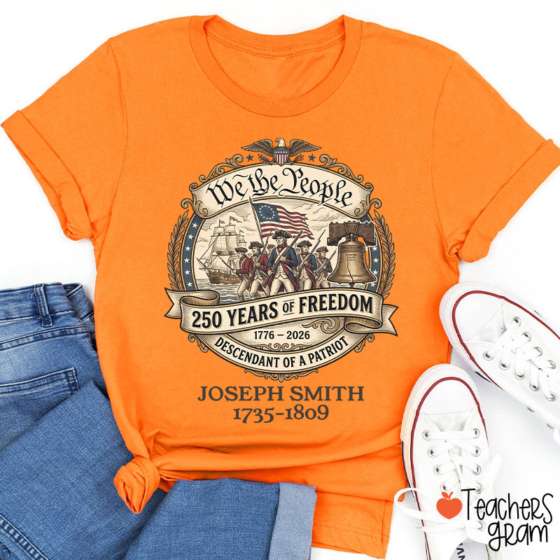 Personalized We The People Descendant Of A Patriot Teacher T-Shirt