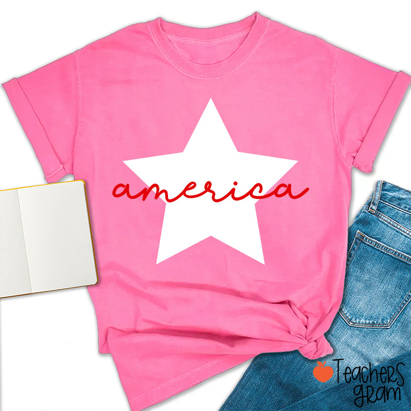 America Patriotic 4th Of July Teacher T-Shirt