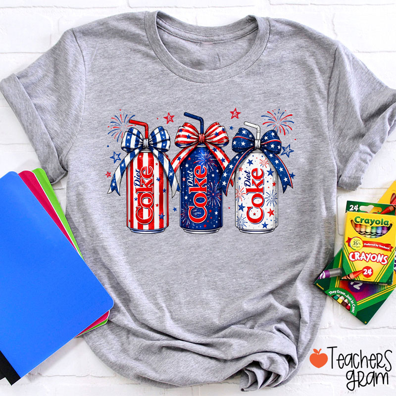 4th Of July Coquette Bow Coke Lover Teacher T-Shirt