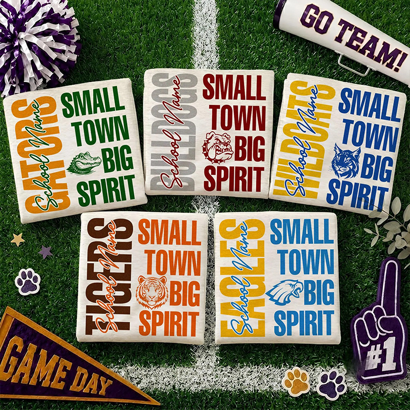 Personalized Mascot Small Town Spirit Text Teacher T-Shirt