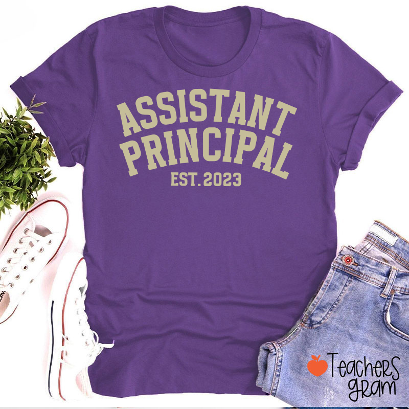 Personalized School Role Year Retro Arch Varsity Teacher T-Shirt