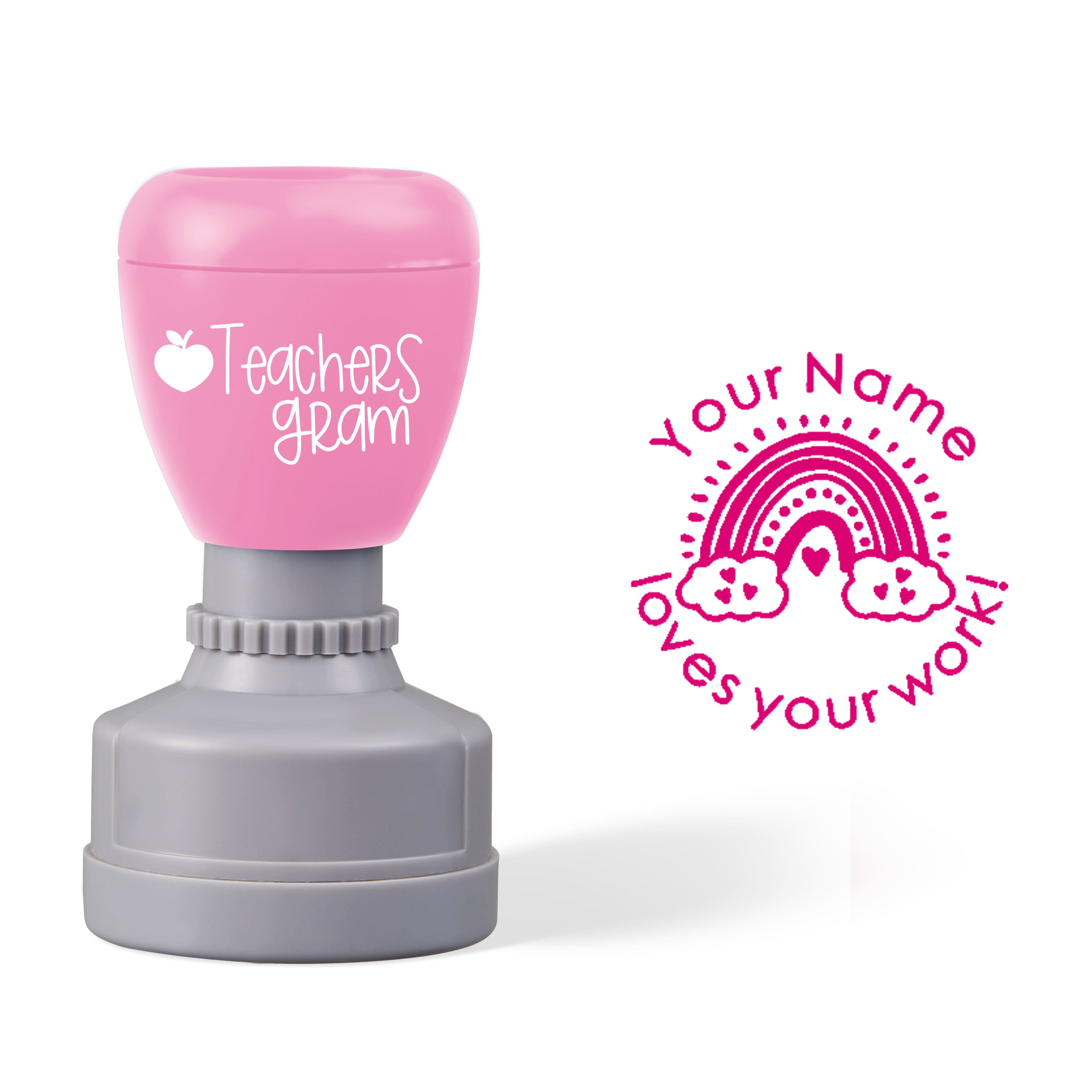 Personalized Name Love Your Work Teacher Stamp