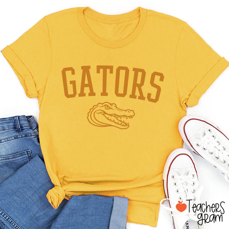 Personalized Mascot Outline Graphic Varsity Letter Teacher T-Shirt