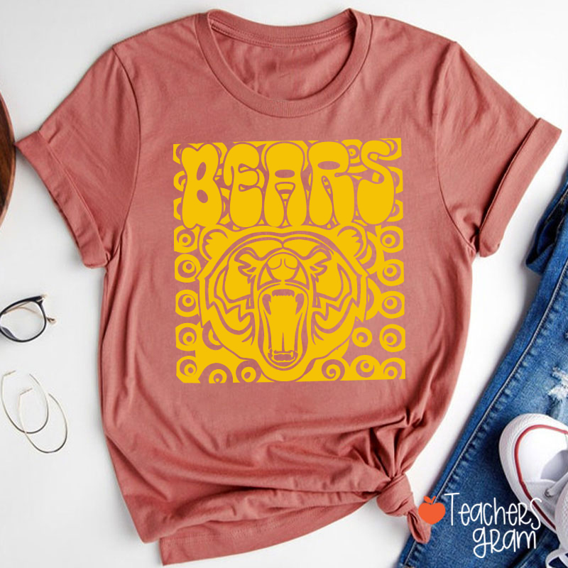 Personalized School Spirit Mascot Vintage Distressed Teacher T-Shirt