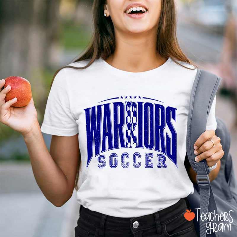 Personalized Mascot Vintage Distressed Football Star Graphic Teacher T‑Shirt