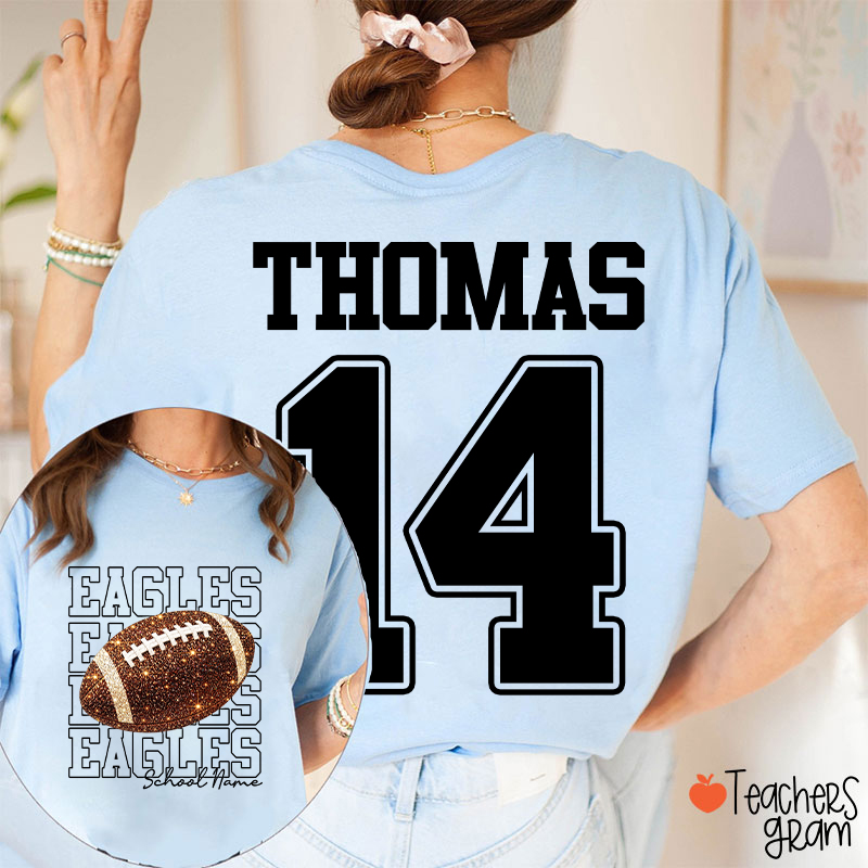 Personalized Team Name Number Sport Teacher Two Sided T-Shirt