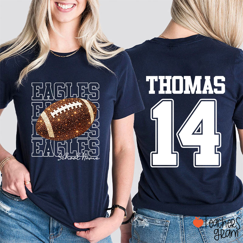 Personalized Team Name Number Sport Teacher Two Sided T-Shirt