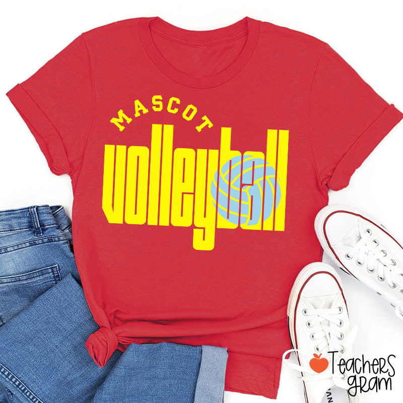 Personalized Mascot Volleyball Retro Game Day Teacher T-Shirt