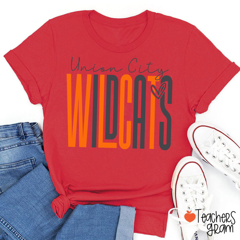Personalized Mascot Heart Teacher T-Shirt