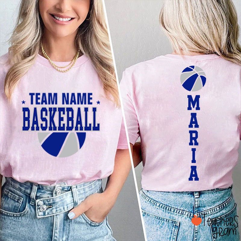 Personalized Mascot Sport Team Teacher Two Sided T‑Shirt
