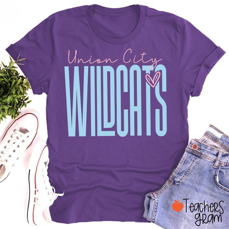 Personalized Mascot Heart Teacher T-Shirt