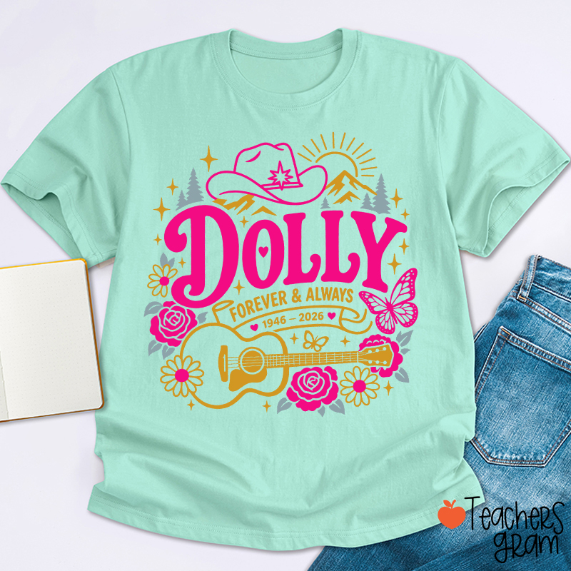 Dolly Forever Always Western Floral Teacher T‑Shirt