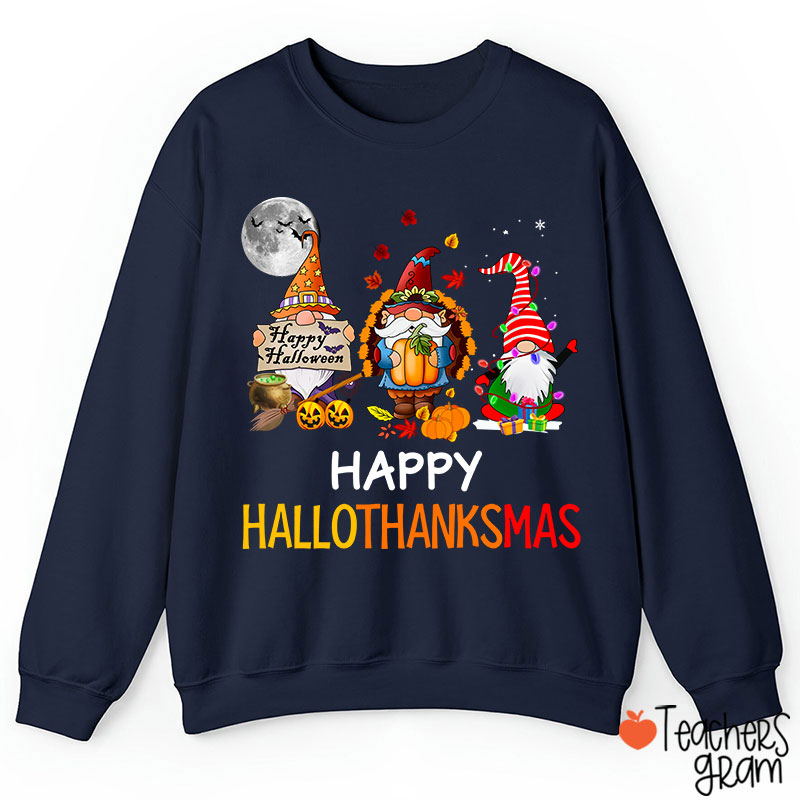 Happy Hallothanksmas Teacher Sweatshirt