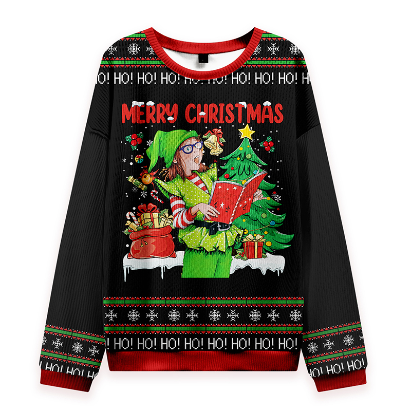 Merry Christmas Little Kids Teacher Knit Sweatshirt