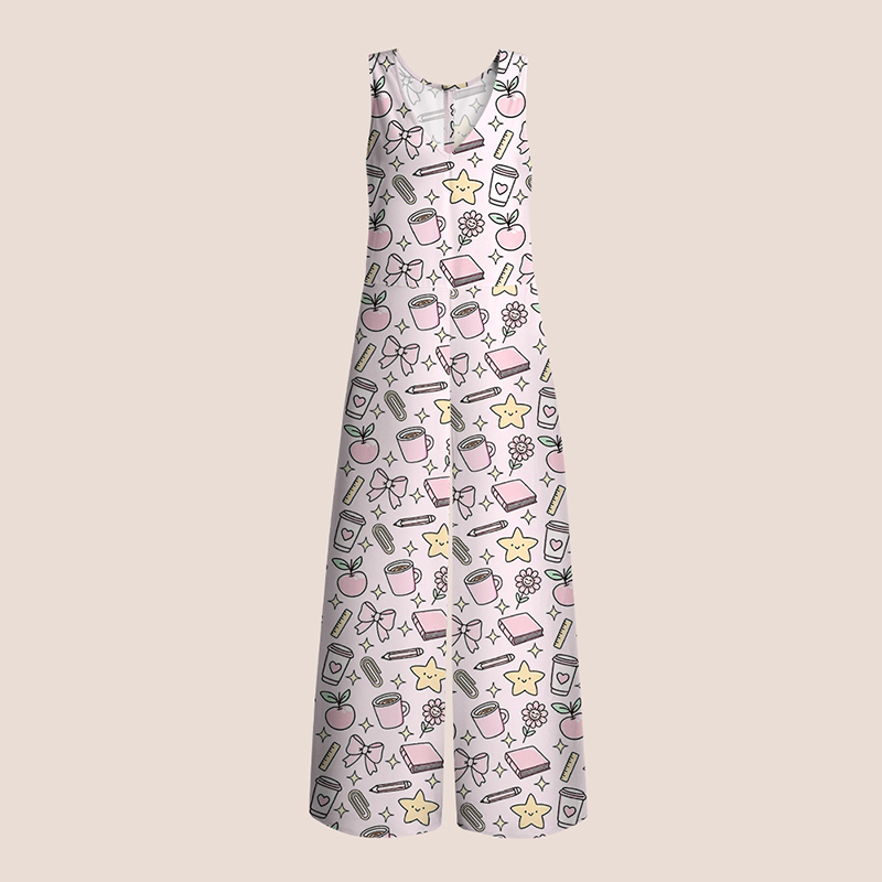Book Pencil Bow Teacher Jumpsuit