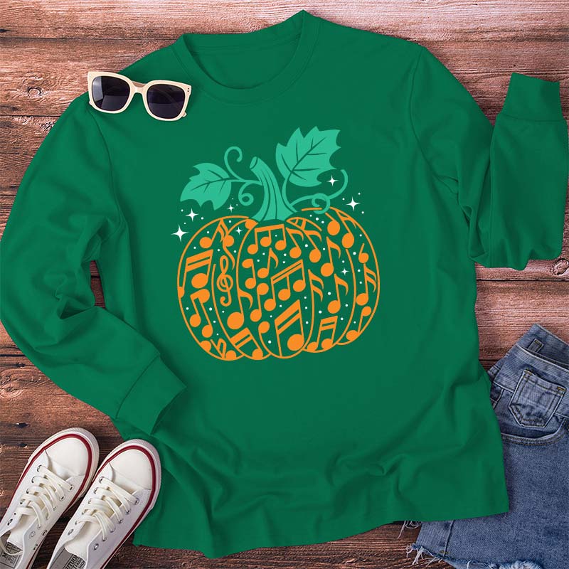 Music Note Pumpkin Teacher Long Sleeve T-Shirt