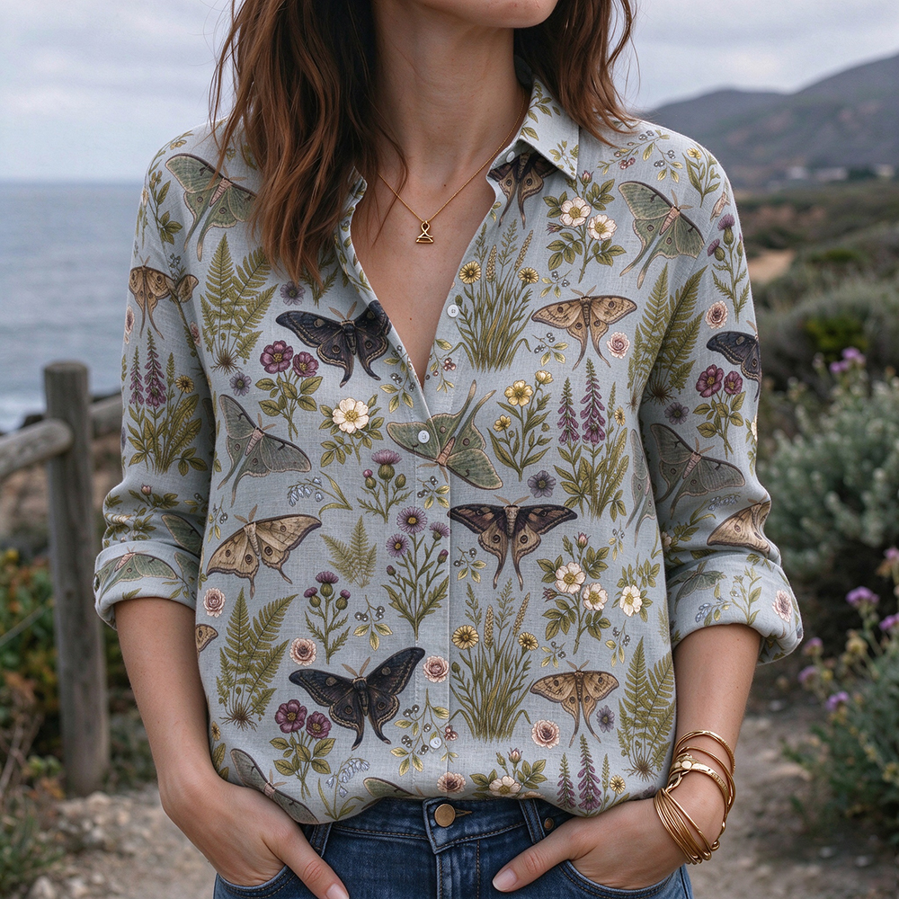 Twilight Moth Meadow Teacher Long Sleeve Shirt