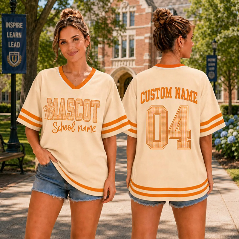 Personalized Mascot Name And Number Plaid Number Print Teacher Mesh Jersey