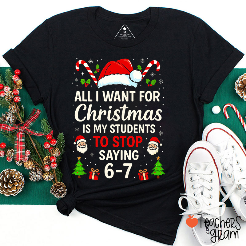 Funny Trendy Stop Saying Six Seventy Teacher T-Shirt