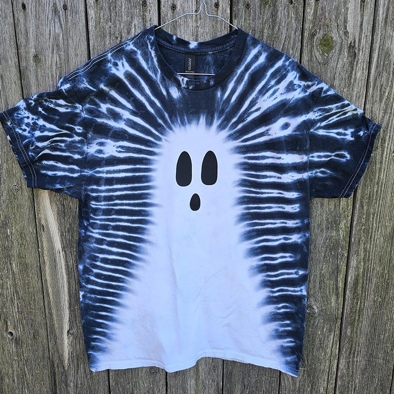 Cute Ghost Tie Dye Halloween Teacher Eco Oversized Graphic T-Shirt