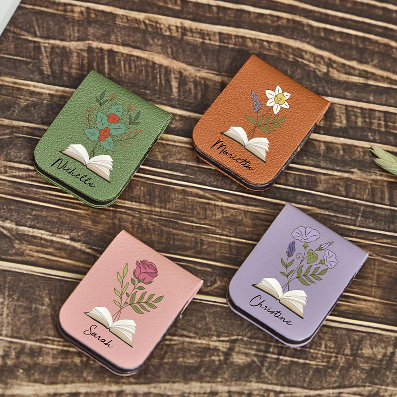 Personalized Birth Flower Teacher Magnetic Bookmark