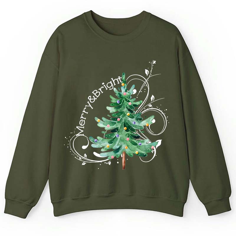 Merry And Bright Christmas Teacher Sweatshirt