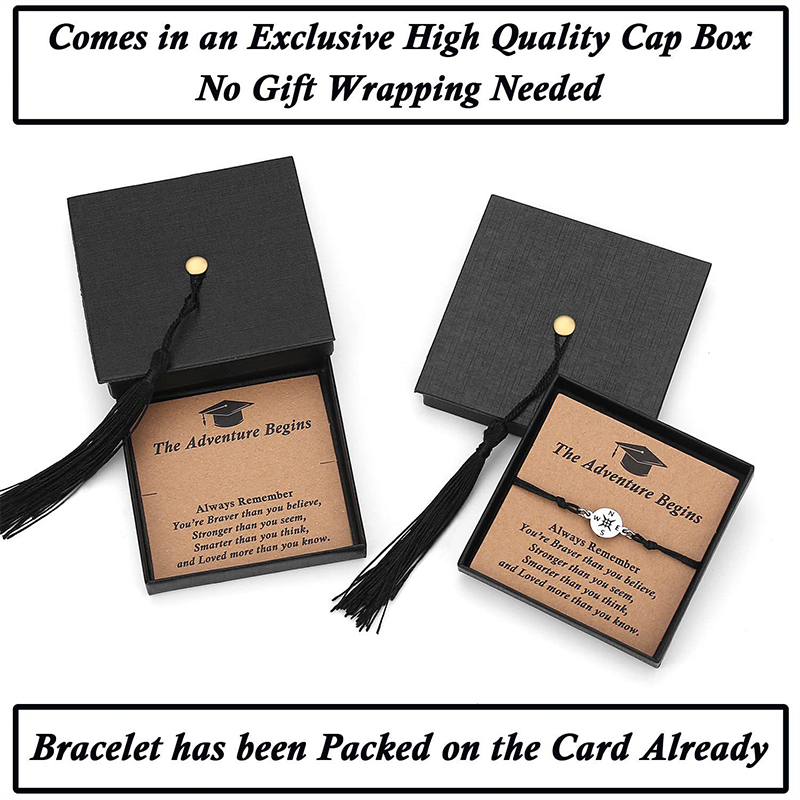 Graduation Gift Compass Woven Teacher Bracelet