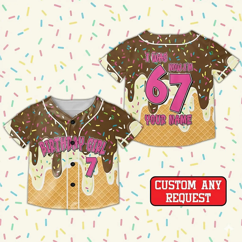 Personalized Meme 67 Six Seven Donut Dripping Birthday Class Baseball Jersey