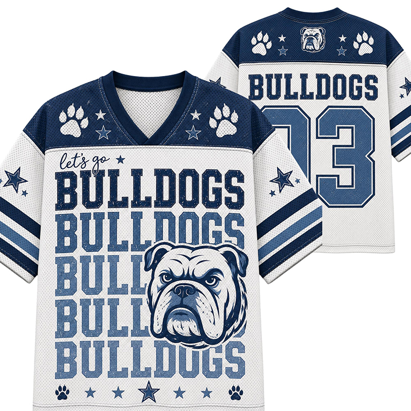 Personalized Mascot Let's Go Stacked Name Teacher Mesh Jersey