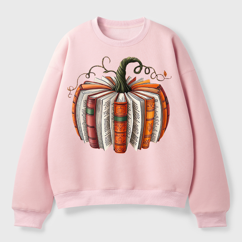 Pumpkin Book Teacher Fleece Sweatshirt