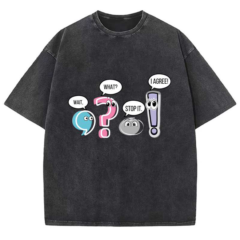 Grammar Wait What Stop It I Agree Teacher Washed T-Shirt