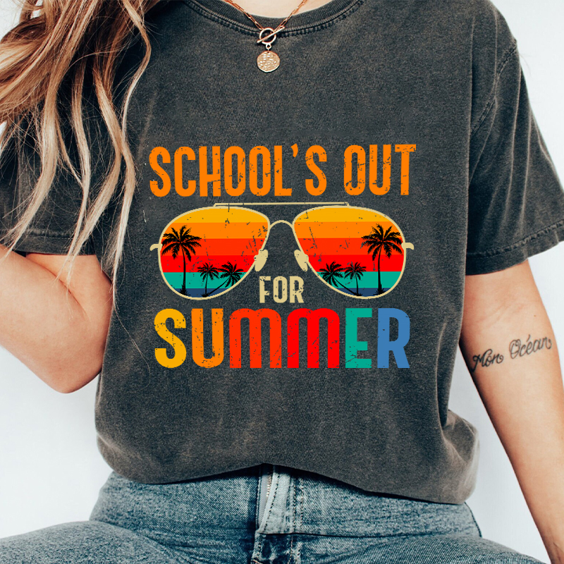 School's Out For Summer Teacher Washed T-Shirt