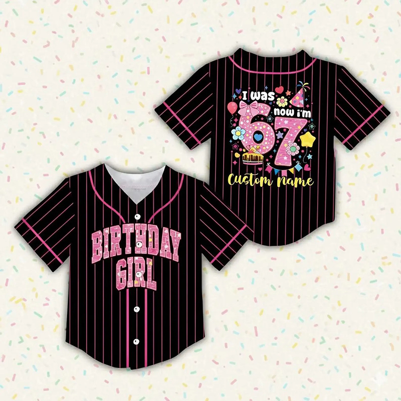 Personalized Meme 67 Six Seven Birthday Class Baseball Jersey