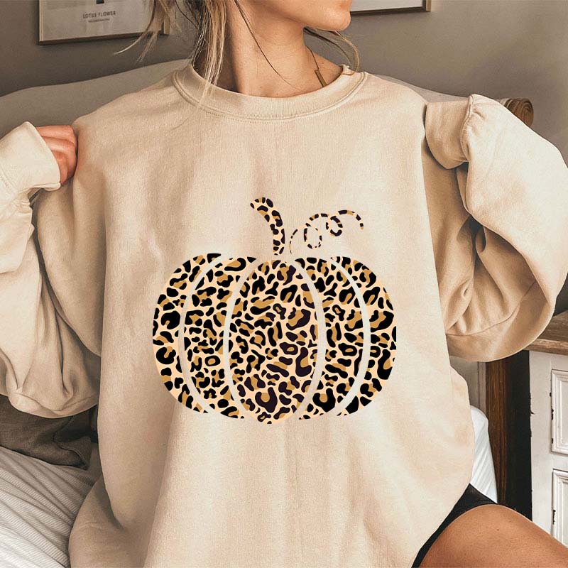 Leopard Pumpkin Teacher Sweatshirt