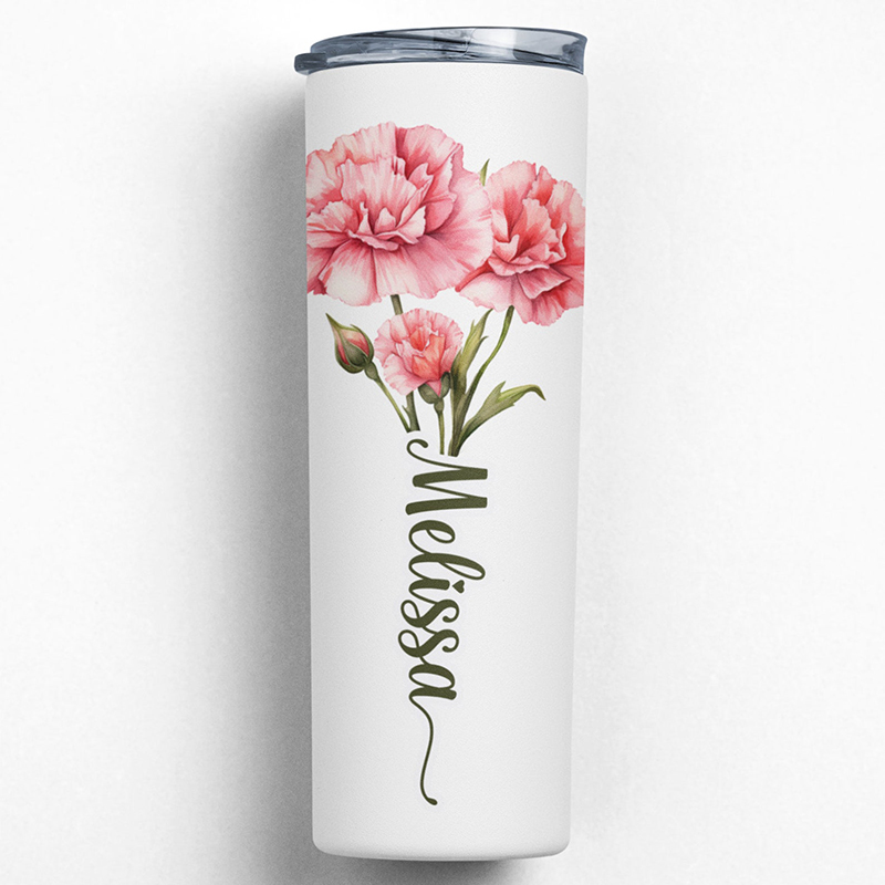 Personalized Name Birth Flower Teacher Tumbler
