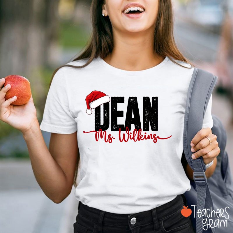 Personalized School Staff Christmas Teacher T-Shirt